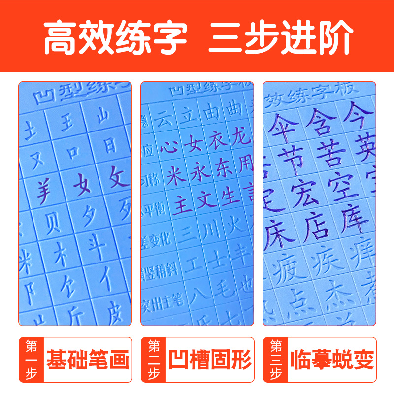 儿童凹槽练字帖楷书钢笔字帖小学生练字本幼儿园数字拼音笔画硬笔临摹学前启蒙控笔训练字神器一年级正楷21天-图1