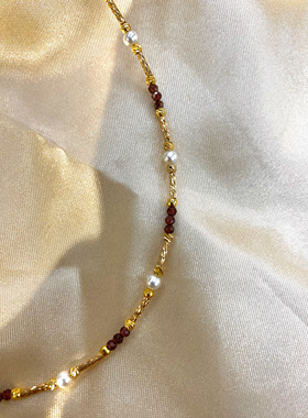 【踏雪寻梅材料包】初学者金管项圈月亮珠磁吸口DIY配件