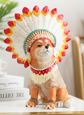 创意客厅个性装饰品摆件柴犬民宿电E视柜桌面家居玄关摆设男生礼