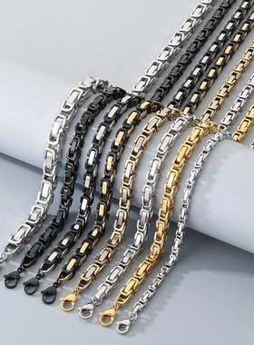 钛钢项链帝王古巴项链男潮牌高级感嘻哈hiphop高街男生单片节链子