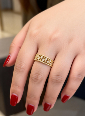 200斤胖妹特大号镀18K真金戒指