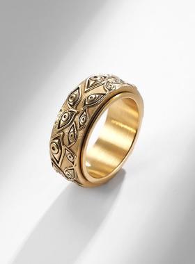 特大号旋转动解压戒指魔眼男款