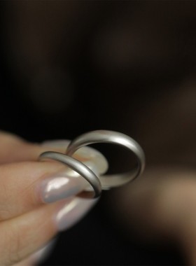 情侣对戒戒指特大号足银