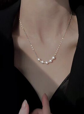 加长款项链女纯银淡水珍珠