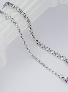 Men/Women Lover Bracelet Friendly Gift不锈钢爱心链条手链2件