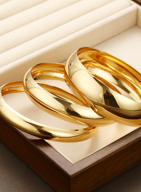 3pcs Bangle Bracelet 夸张个性素圈光面手镯3件套小众圆形女手镯