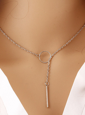 Women Choker Pendant朋克饰品金属圈短款项链颈链女锁骨链项饰