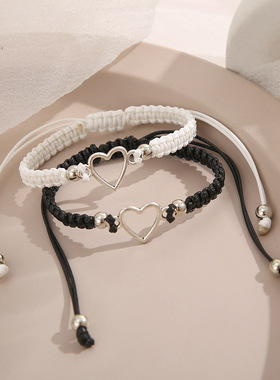 Friendship Gifts Bracelets Jewelry Cute欧美合金爱心情侣手链