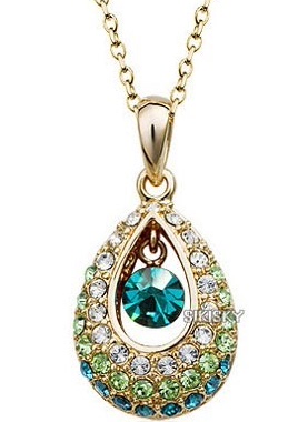 水滴满钻公主风天使泪项链