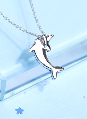 纯银蓝色满钻时尚风高级感项链