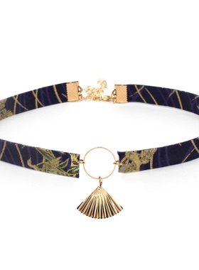 和风复古流苏扇子手工锁骨链