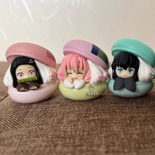 万代 日本正版 鬼灭之刃 祢豆子 霞柱 恋柱 马卡龙 再版 手办扭蛋 - 图0