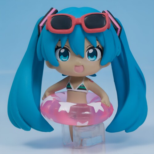 万代 日本正版 初音未来 镜音双子 巡音 一起玩水 泳装 手办 扭蛋 - 图1