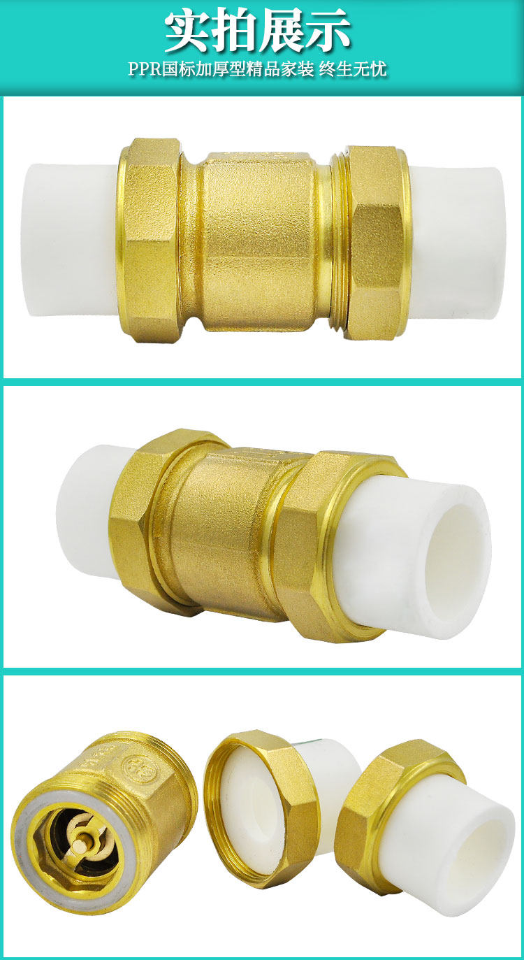 PPR止回阀黄铜卧式立式止回阀  单向阀逆止阀 PPR水管管件配件,淘宝优惠券,粉丝福利购,淘宝优惠卷