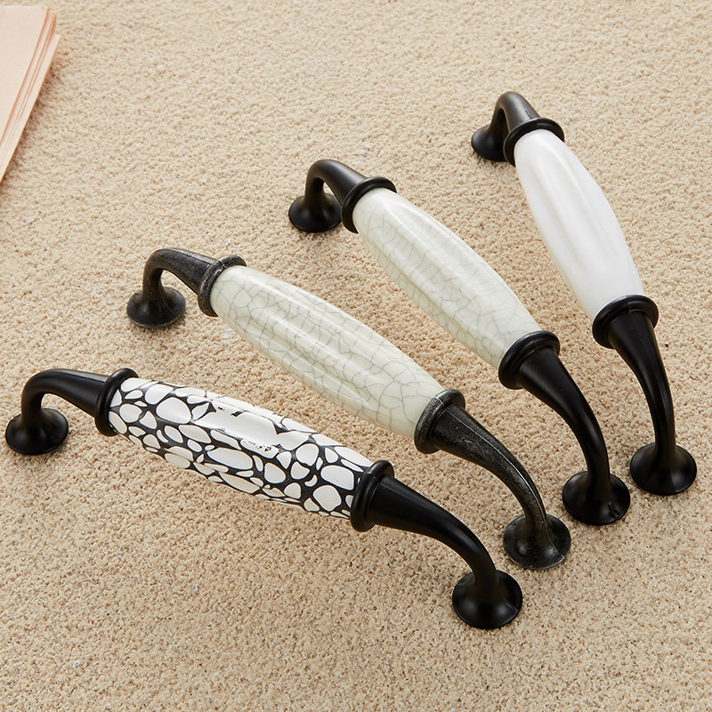 拉手陶瓷田园仿古裂纹欧式金色现代简约衣橱柜门厨房柜子抽屉把手,淘宝优惠券,粉丝福利购,淘宝优惠卷