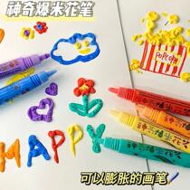 3d Stereocreative Bubble Popcorn Pen Mesh Red Ins Students Make Handbooks Colorful pens Multi-color pen Fine Arts