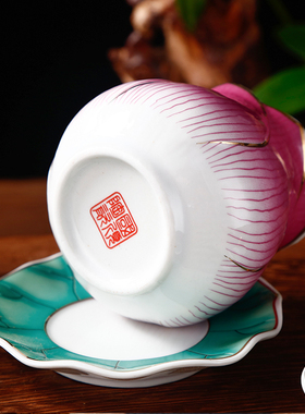 观音粉红色佛堂供杯净水杯佛杯