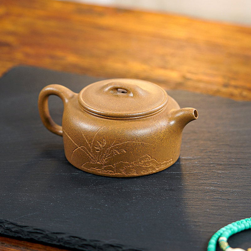名壶秋月宜兴紫砂壶原矿段泥井栏名家高工全手工功夫茶具泡茶壶 - 图0