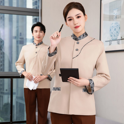 酒店客房保洁员工作服女长袖秋冬装物业PA服务员清洁工阿姨保洁服 - 图3