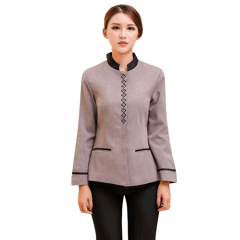 酒店工作服秋冬装女楼层清洁保洁服长袖宾馆客房服务员工装PA制服 - 图3