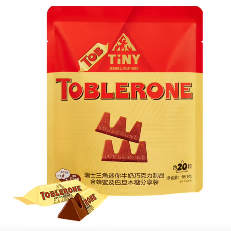 零食瑞士进口巧克力Toblerone三角牛奶/黑巧克力160g袋装婚庆喜糖-图3