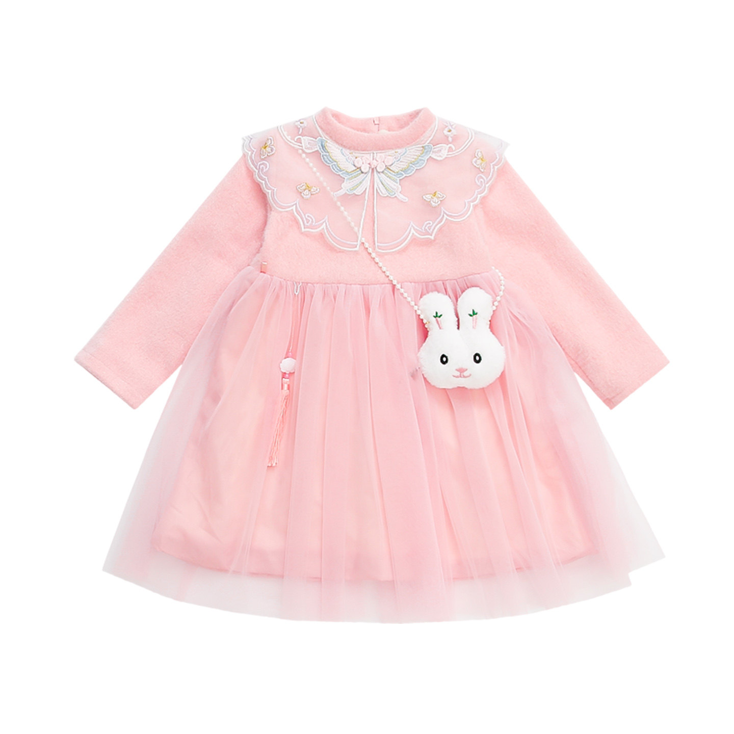 女童披肩连衣裙秋冬季洋气加厚儿童水貂绒女孩公主裙加绒宝宝裙子,淘宝优惠券,粉丝福利购,淘宝优惠卷