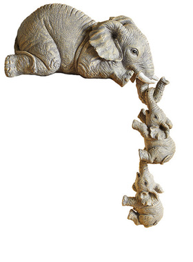 大象摆件树脂工艺品美式家居摆饰大象拉小象创意家款居摆件