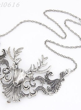 夸张短款鹿头复古时尚潮艺术项链