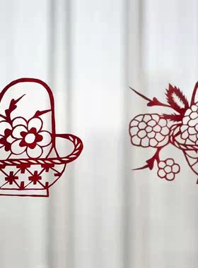 民国花蓝图样 窗花剪纸