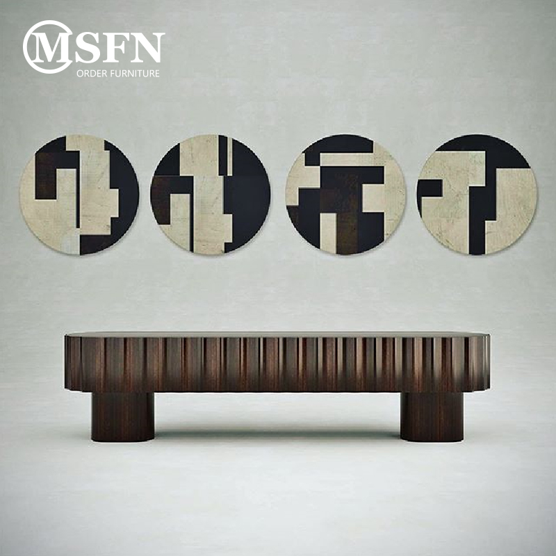 玛斯菲诺现代简约轻奢设计曲线造型创意圆角长矮凳电视柜客厅 - 图2