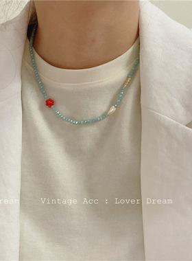 锁骨链T恤项链薄荷色白色