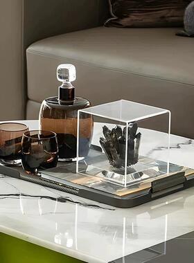 现代轻奢大理石喇叭花器苔藓盆景样板间香薰酒具果盘托盘摆件装饰