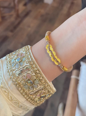 五帝铜钱足银999葫芦手链女款编织招财盘缠手串送女友礼物情侣