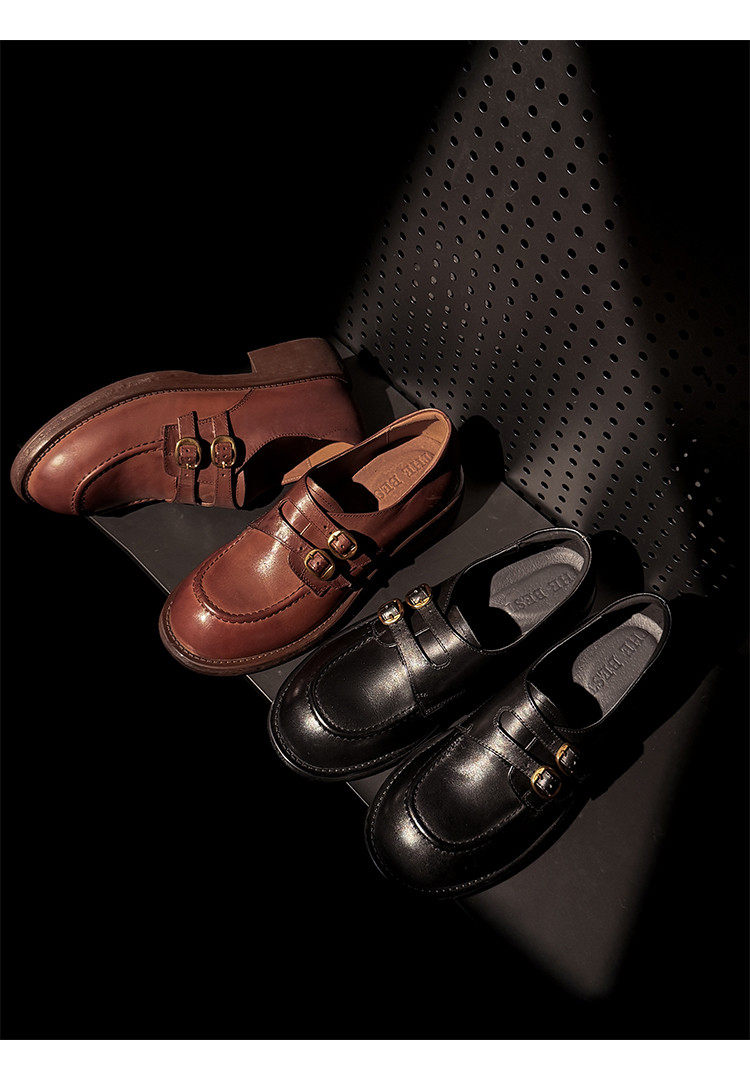 2026新款真皮复古风小个子轻便洋气高级气质百搭深口乐福单鞋,淘宝优惠券,粉丝福利购,淘宝优惠卷