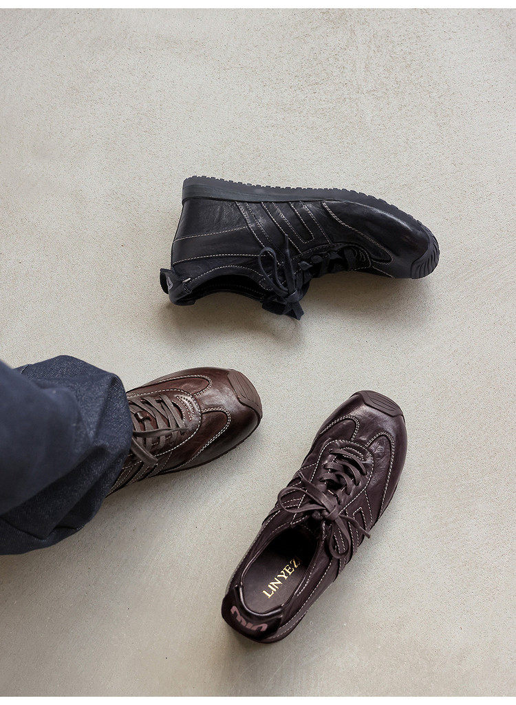 2026新款真皮复古风小个子轻便洋气高级气质百搭深口德训鞋,淘宝优惠券,粉丝福利购,淘宝优惠卷