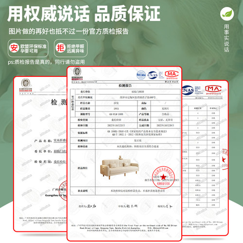 实木沙发茶几组合出租房布艺沙发简易小户型客厅现代简约双人沙发 - 图3