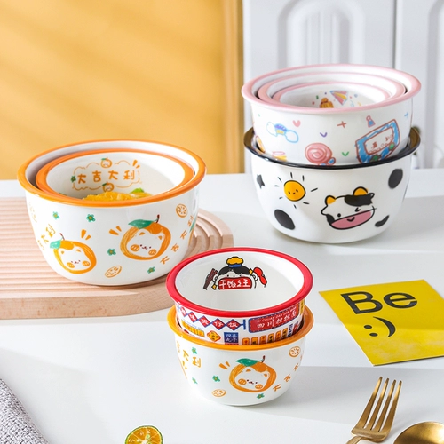 Сетка красная мгновенная миска с лапшой супер большие студенческие общежития для общежития керамическая рамэн миска для чаши для завтрака суп суп суп с фруктовыми салатами миска