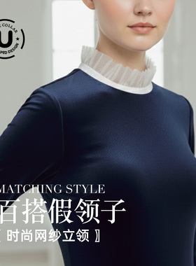 百搭假领子女高级感网纱衬衫衣领