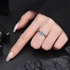 Blue Crystal Four Leaf Clover 999 Sterling Silver Ring