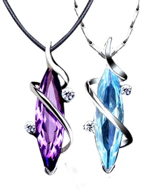 纯银水晶/情侣项链/精美礼盒装