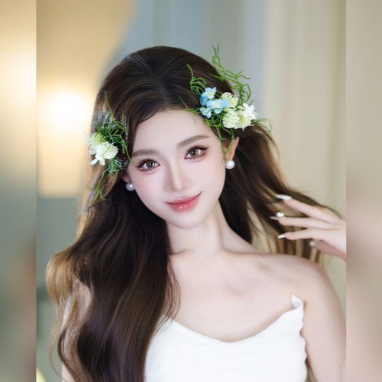 Small fresh temperament bridal headwear forest flower hair accessories new style playful niche wedding dress styling accessories