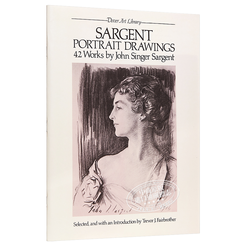 现货 Sargent Portrait Drawings进口艺术萨金特的42幅肖像画铅笔画木炭画册画集【中商原版】-图3