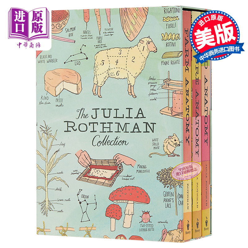 现货 【中商原版】茱莉亚罗斯曼解剖学系列3本套装 英文原版 The Julia Rothman Collection Storey Publishing 全彩手绘插图 - 图0