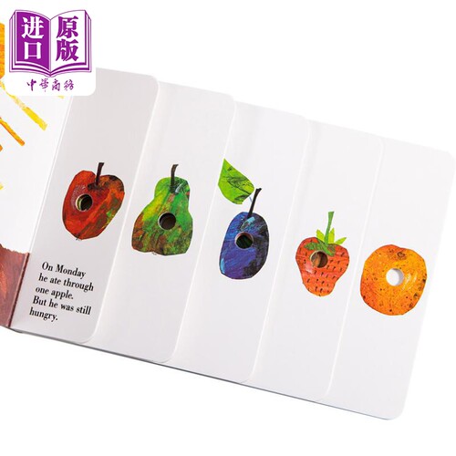 【中商原版】好饿的 饥饿的毛毛虫 绘本洞洞书0-3岁撕不烂The Very Hungry Caterpillar英语启蒙eric carle卡尔翻翻纸板书英? - 图0