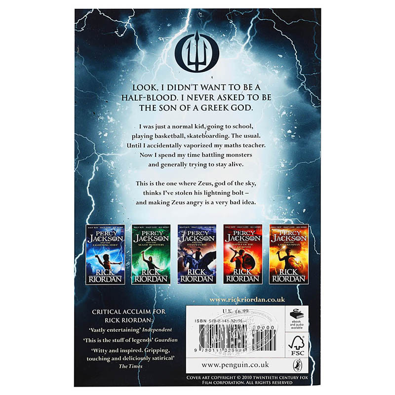 【中商原版】波西杰克逊与神火之盗 Rick Riordan 英文原版Percy Jackson and the Lightning Thief - 图1