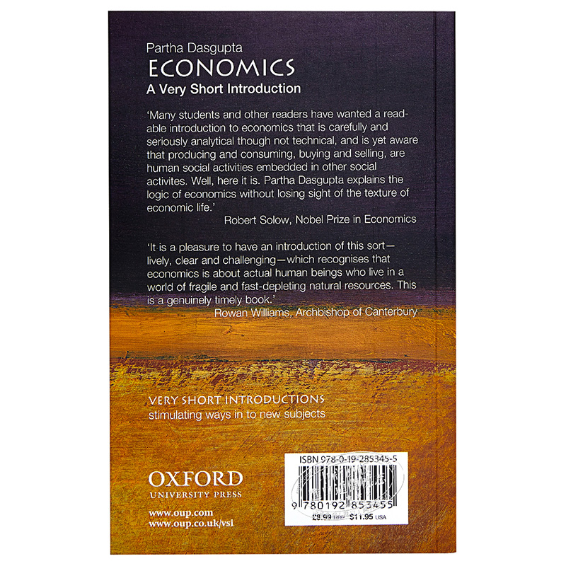 预售 经济学 牛津通识读本 英文原版 Economics: A Very Short Introduction 经济管理 Oxford University Press  Partha Dasgupta - 图0