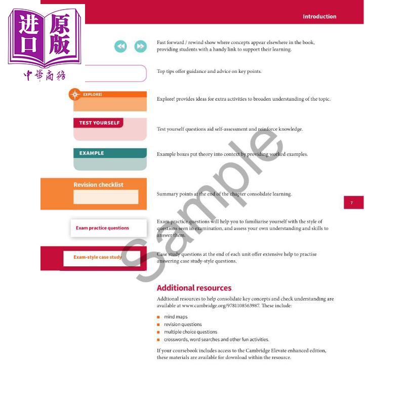 现货 Cambridge IGCSE&O Level Business Studies Revision Guide/Workbook 新剑桥商业研究课程复习指南/练习册可选【中商原版】 - 图2