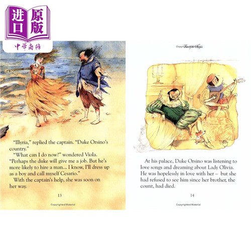 插画故事 莎士比亚 Usborne Illustrated Stories from Shakespeare 英文原版小初文学 儿童绘本故事书 精装 7岁+【中商原版】 - 图0