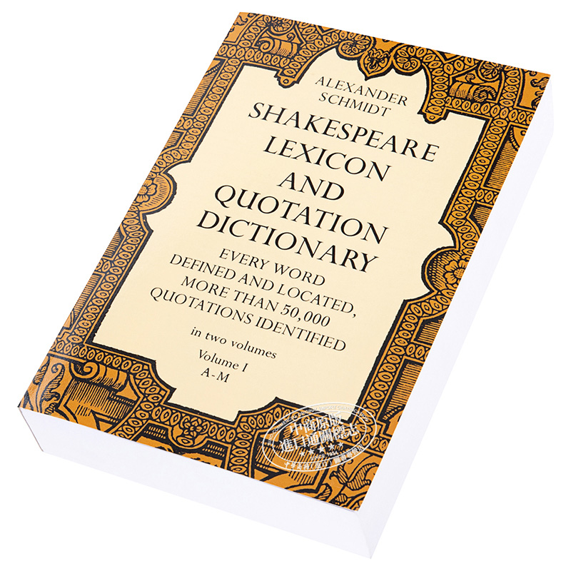 现货 【中商原版】莎士比亚词典1 英文原版 Shakespeare Lexicon and Quotation Dictionary, Vol. 1 Alexander Schmidt - 图1