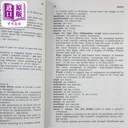 【中商原版】韦氏同义反义字词典 M-W Dictionary of Synonyms and Antonyms 麦林韦氏词典 Merriam Webster - 图3